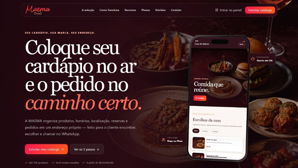 Capa do case Maema Food