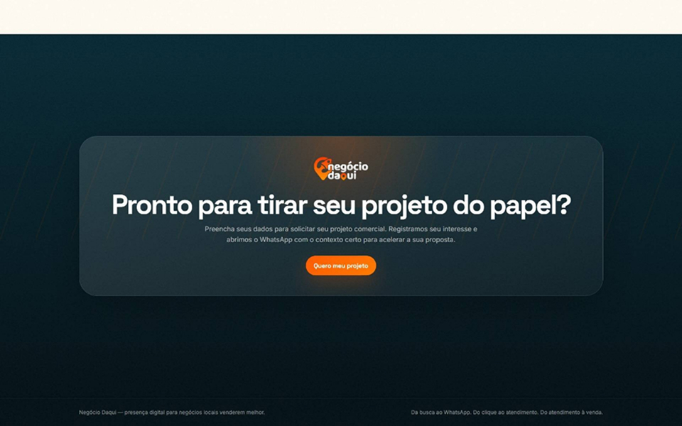 Negócio Daqui: chamada final para o projeto