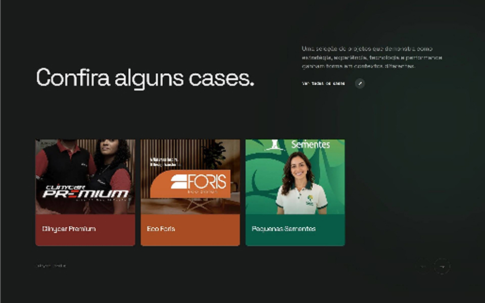 Odepto site: vitrine de cases