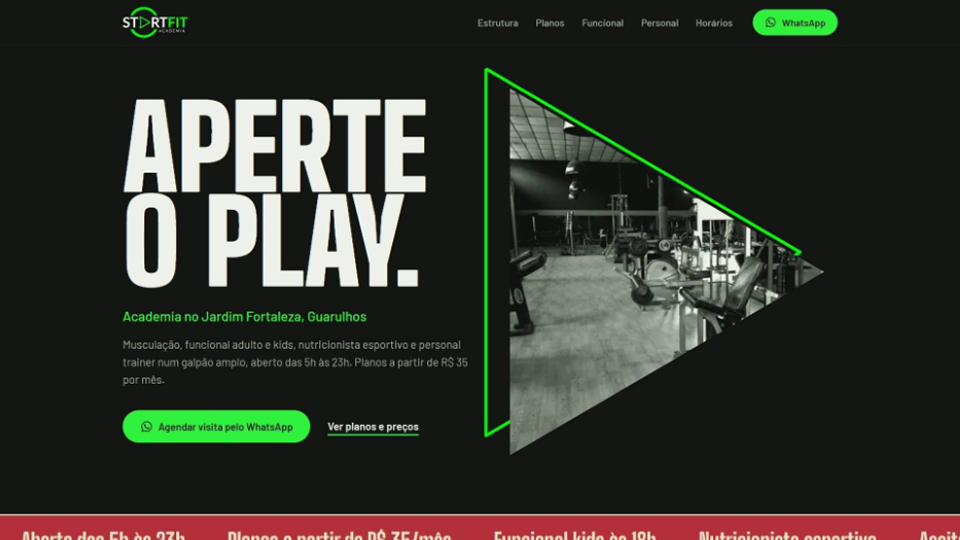Capa do case StartFit Academia